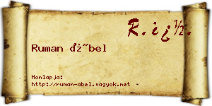 Ruman Ábel névjegykártya